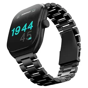 Boult Trail Smart Watch 2.01'' 3D Curved HD Display, BT Calling, Working Crown, 190+Watchfaces, 500 Nits Brightness, AI Voice Assistant, SpO2 Monitoring, 120+ Sports Mode (Metal Black)