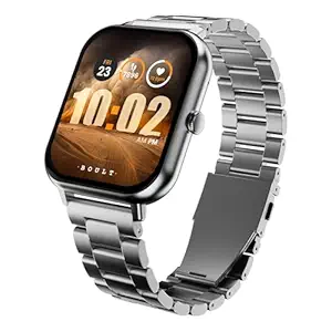 Boult Drift+ Smart Watch 1.85''HD Screen, Bluetooth Calling, IP68, 500 Nits Brightness,150+ Watchfaces, AI Voice Assistant, SpO2 Monitoring, 100+ Sports Mode Smartwatch (Chrome)
