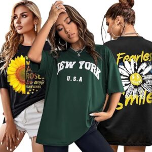 London Hills Women's Cotton Oversized Fit T-Shirt