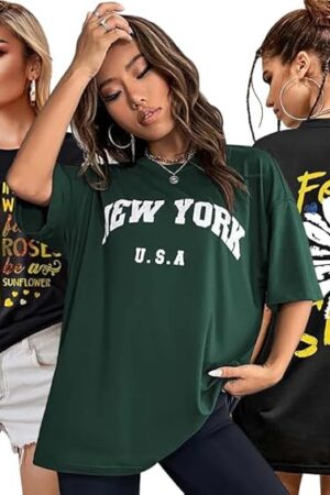 London Hills Women's Cotton Oversized Fit T-Shirt
