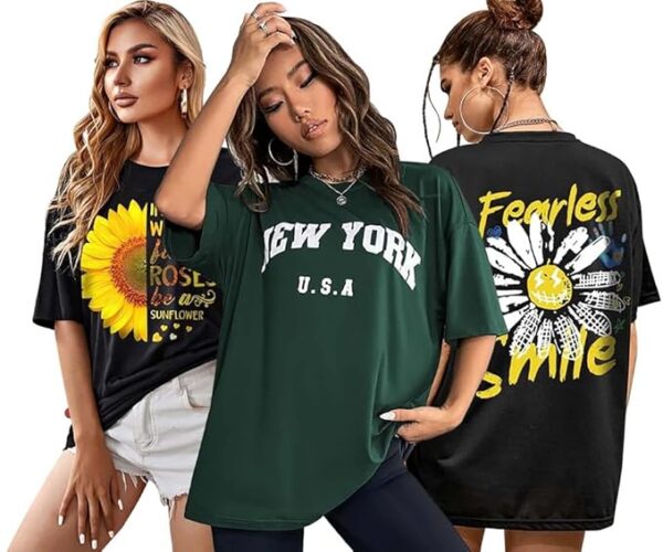 London Hills Women's Cotton Oversized Fit T-Shirt