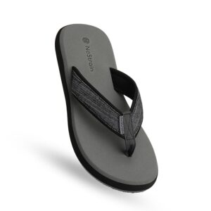 NoStrain Angular Canvas Slippers for Men, Triple-Density Sole