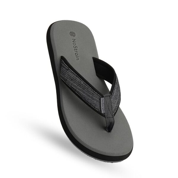NoStrain Angular Canvas Slippers for Men, Triple-Density Sole