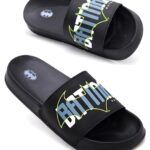 SVAAR Authentic Batman Edition Men's Classic Ultra Soft Sliders/Slippers with Cushion FootBed | Waterproof & Everyday Flip Flops for Gents/Boys