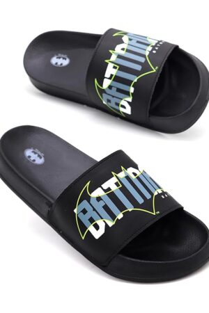 SVAAR Authentic Batman Edition Men's Classic Ultra Soft Sliders/Slippers with Cushion FootBed | Waterproof & Everyday Flip Flops for Gents/Boys