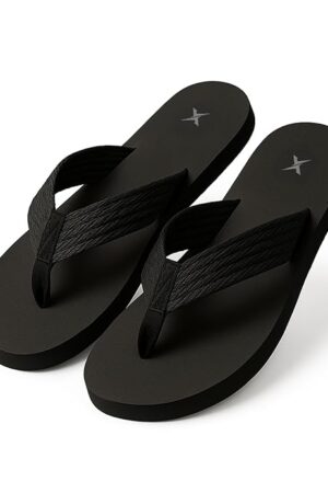 Kraasa Men’s Flip Flops with Wide Fabric Straps | Lightweight Anti-Slip Slippers Casual Summer Sandals & Chappal