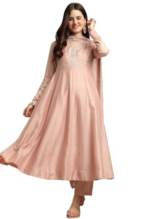 MOKOSH Women's Silk Anarkali & Pant with Dupatta Set (DCAT-417)
