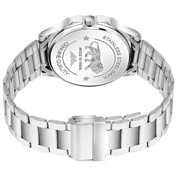 ON TIME OCTUS Analogue Stylish Silver Color Case with Stainless Steel Strap and Day Date Display Men's Wrist Watch - Image 2